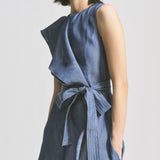 Tencel Denim Belted Ruffle Dress