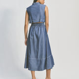 Tencel Denim Open Back Shirt Dress