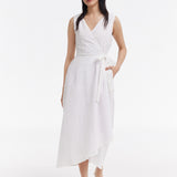 Broderie Anglaise wrap over dress