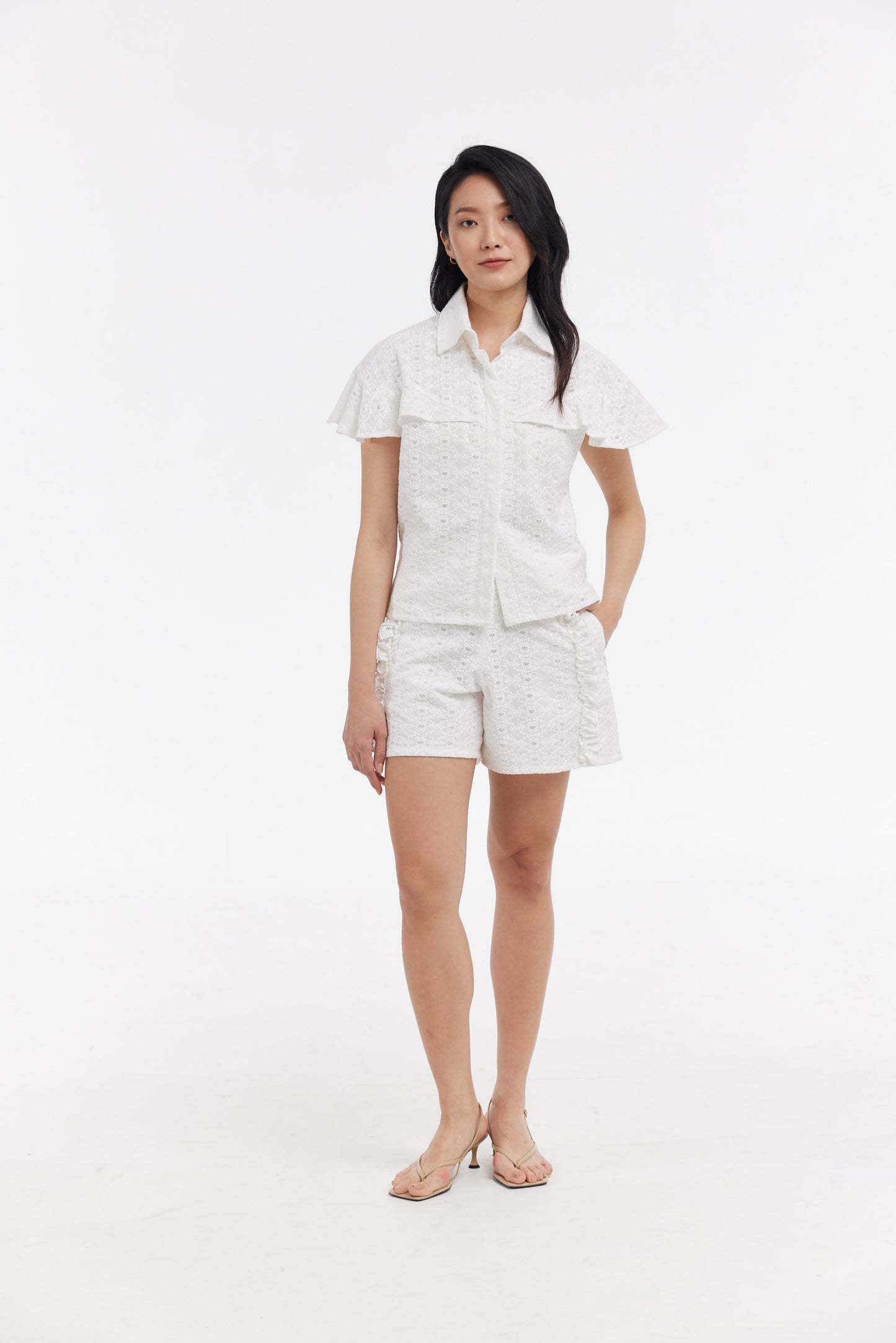 Broderie Anglaise Ruffle Shorts