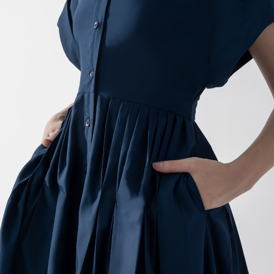 Pleat Detail Shirtdress