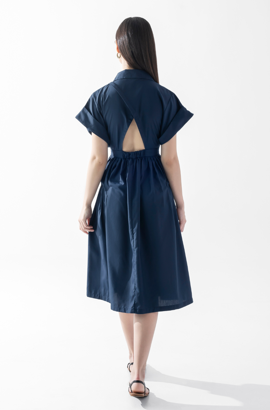 Pleat Detail Shirtdress