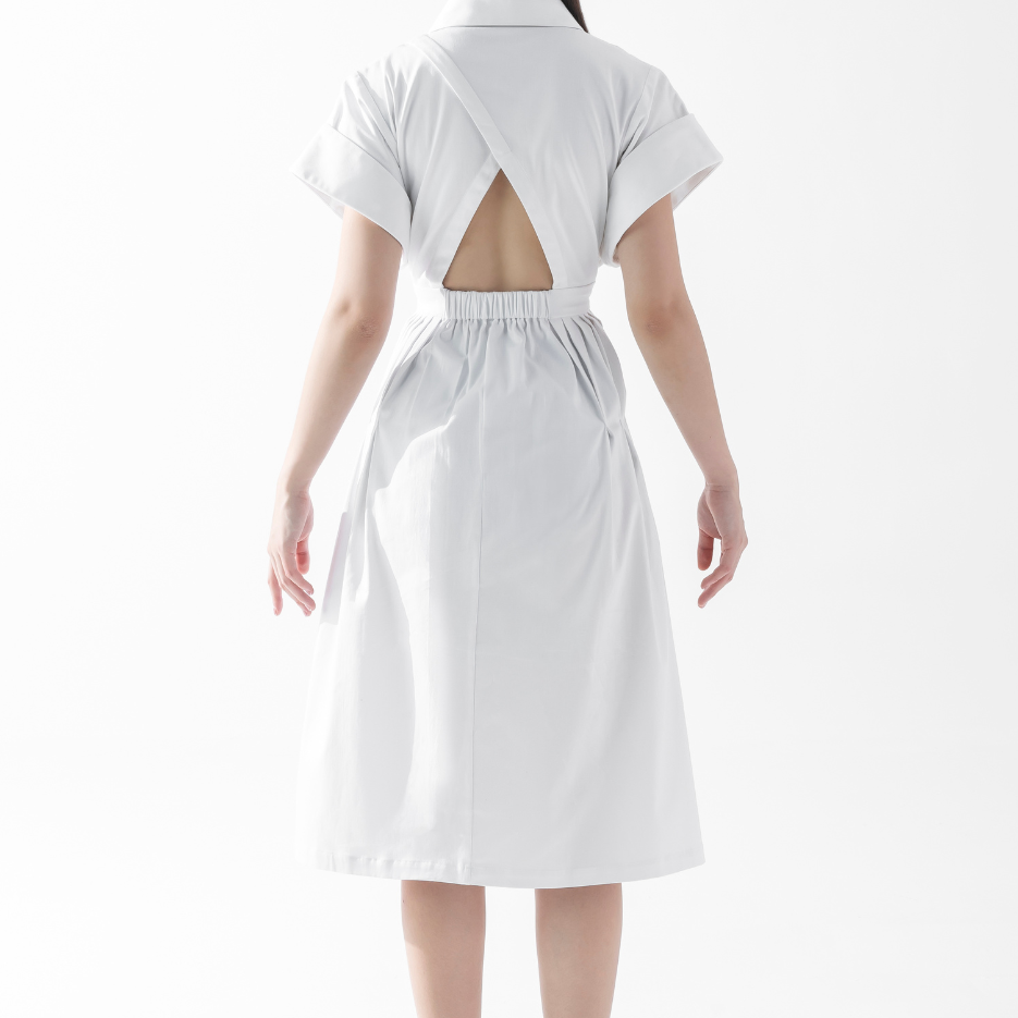 Pleat Detail Shirtdress